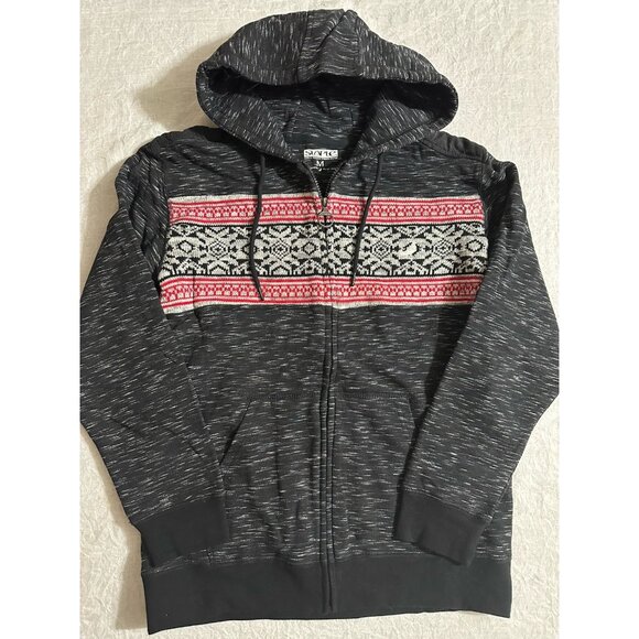Staple Other - NEW Staple Pigeon Sweater Full Zip Hoodie Black Geometric Pattern Size Medium M